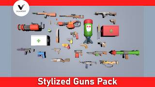 Low Poly Stylized guns pack