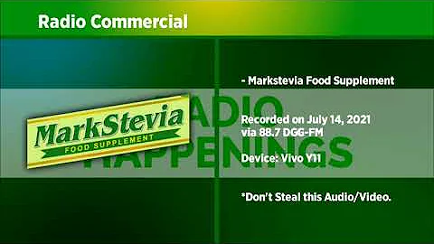 MarkStevia Food Supplement (Radio Commercial)