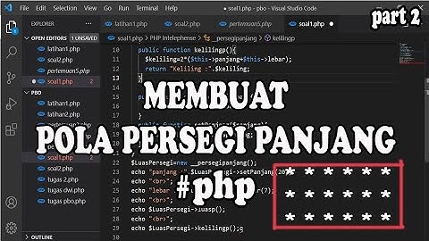 PHP|membuat pola dan menampilkan luas persegi panjang
