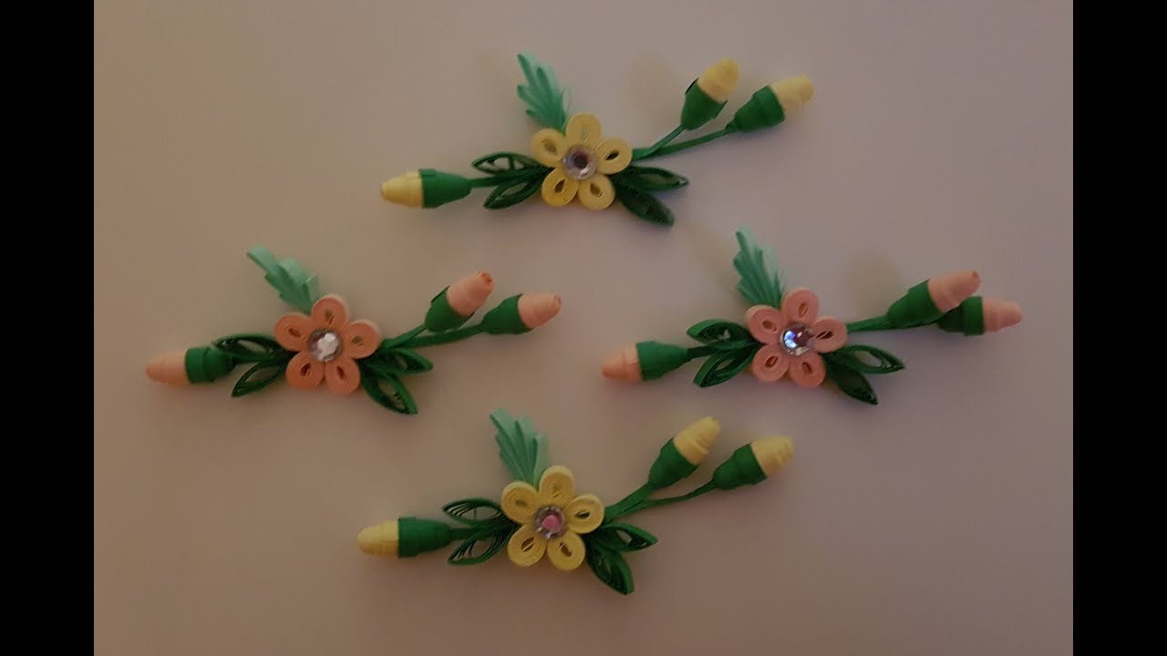 fleurs quilling, quilling flowers modele 5 YouTube