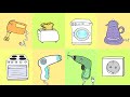Deutsch lernen: 28 Haushaltsgeräte mit Beispielsätzen / German lesson: household appliances.