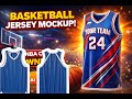 V neck NBA cut Basketball Jersey Mockup with Design Editable | PSD