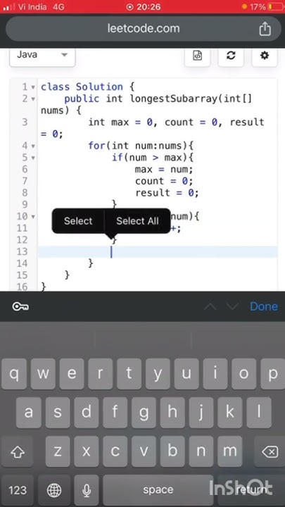 2419 Longest Subarray With Maximum Bitwise AND#10dayschallenge #coding# ...