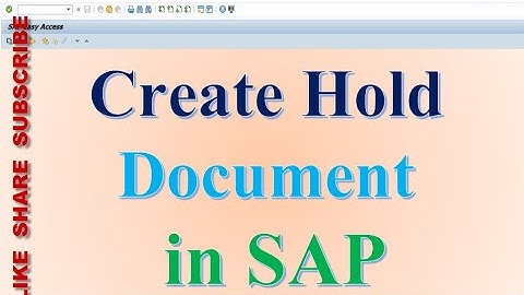 How to Create a Hold Document in SAP