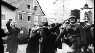 German soldiers welcomed by civilians in Austria HD Stock Footage