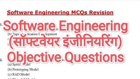 Software Engineering MCQ Based Question and answers