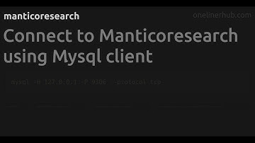 Connect to Manticoresearch using Mysql client