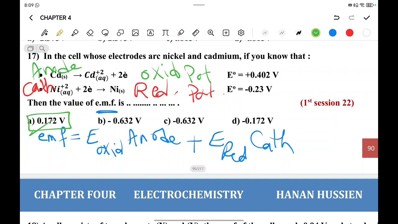 Electrochemistry solving final exam questions Lesson one sec.3 chemistry ⚛️ 