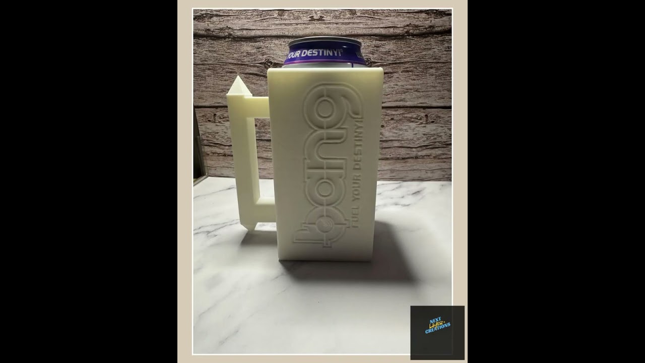 3D Printed Energy Drink Can Holder: Custom 16oz Organizer for Desk, Car - Bang-Inspired Design