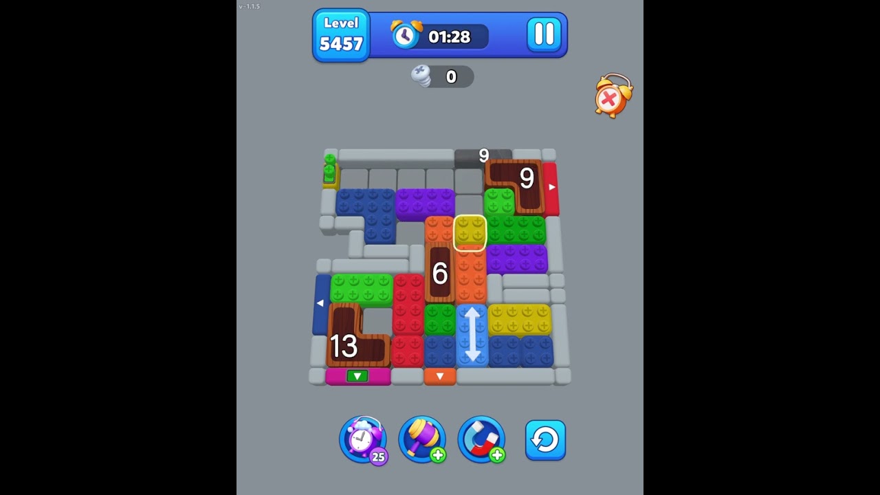 Block mania color jam level 5457 1-21-26 - used freezing video video 