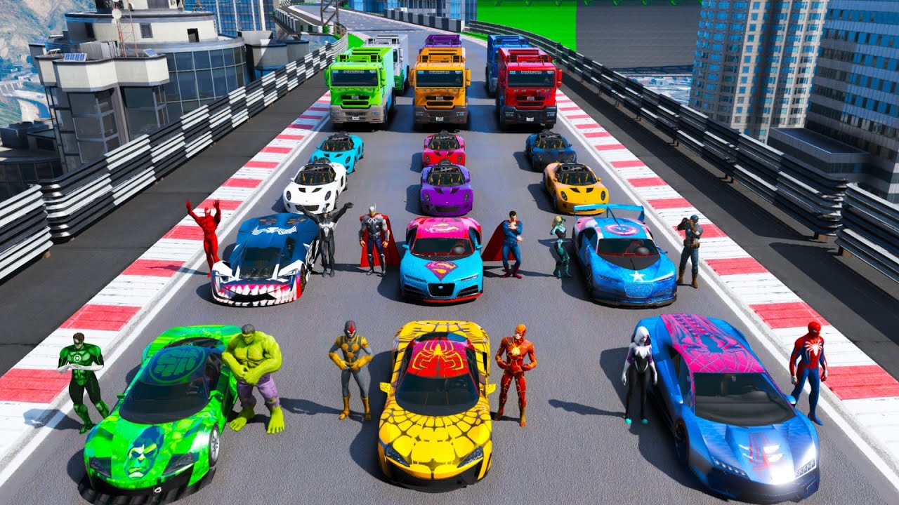 ⁣New racing GTA V Super and trucks Cars Stunt Race Challenge