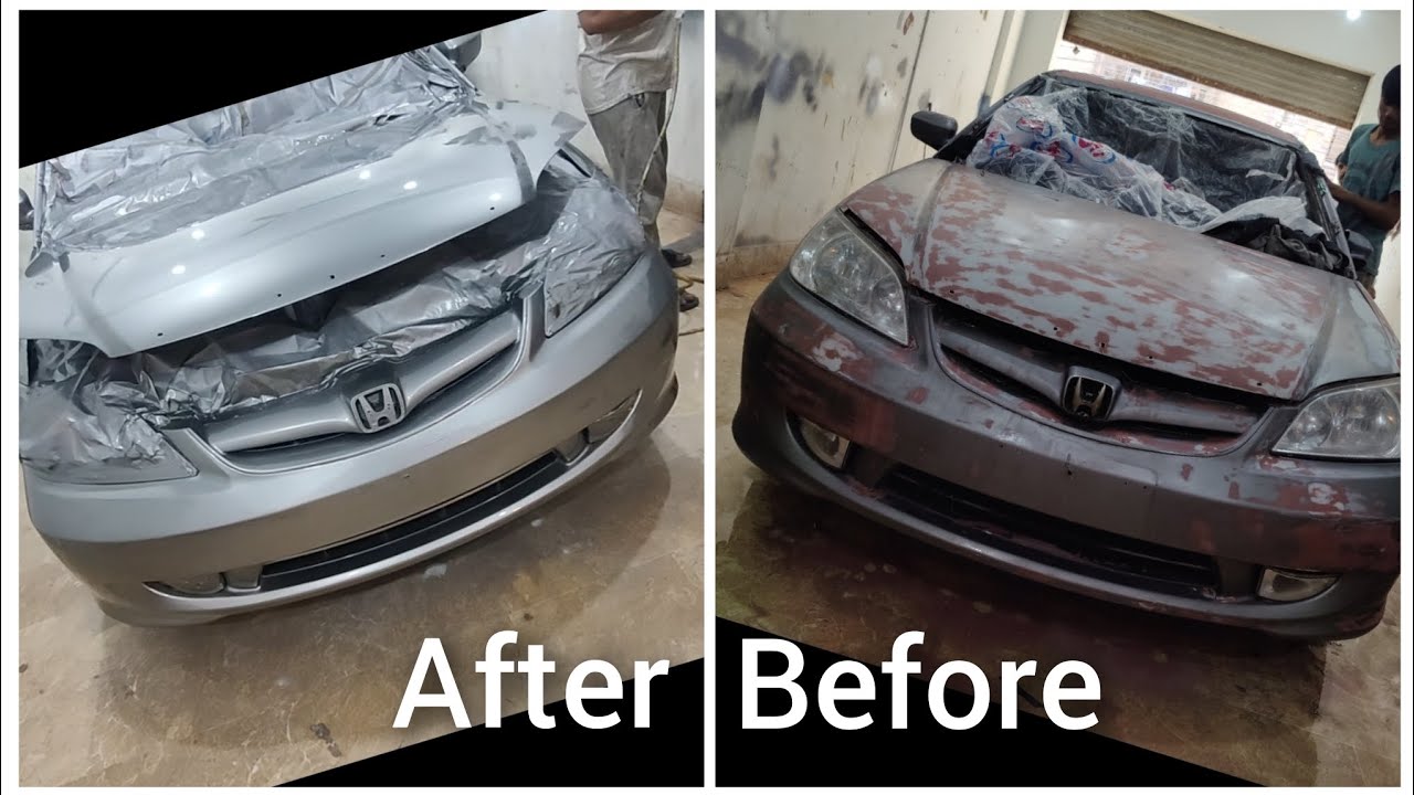 honda civic 2005 restoration denting painting & polishing works@Brotomotiv @Habibian