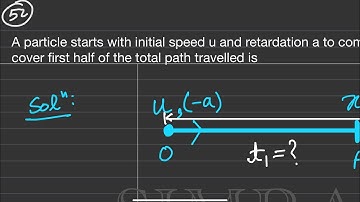 A particle starts with initial speed u and retardation a to come to rest in time T the time taken to