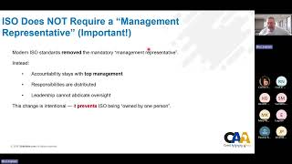 CAA webinar series: The practical way to implement Clause 5.3: Roles and Responsibilities