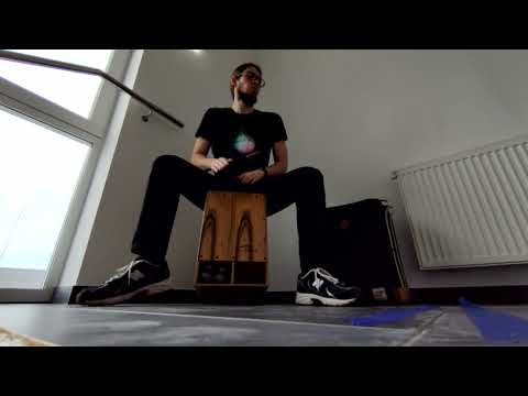 Cajon improv in a reverberant staircase 2