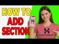 How To Add Sections In Hostinger Website Builder (Quick Setup)