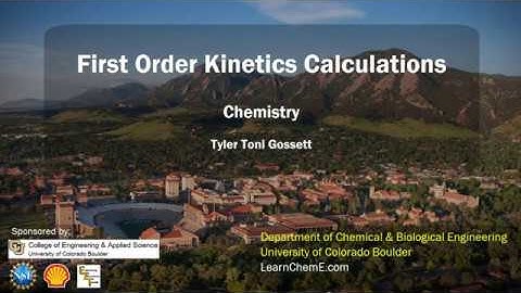 First Order Kinetics Calculations