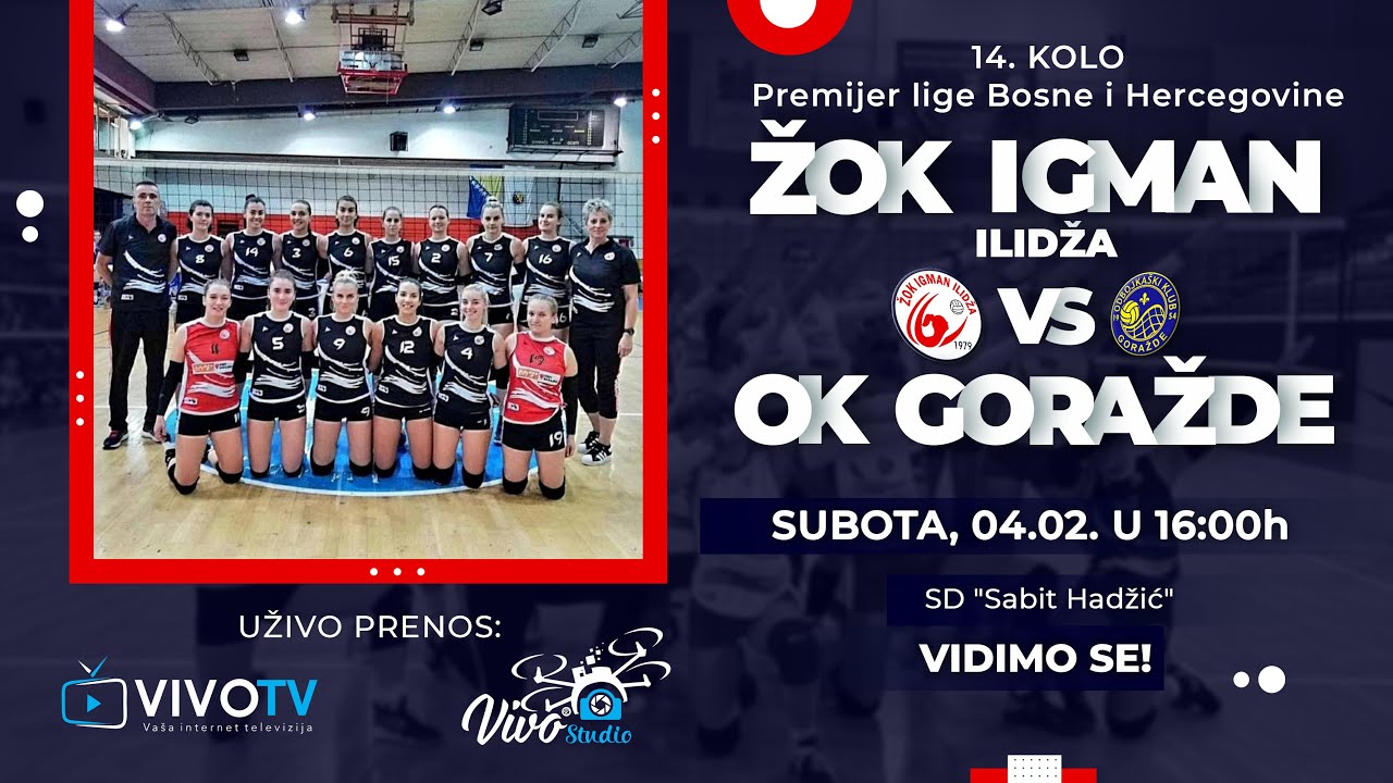 ŽOK Igman Ilidža - OK Goražde - PREMIER LIGA Bosne i Hercegovine / PRENOS UŽIVO /