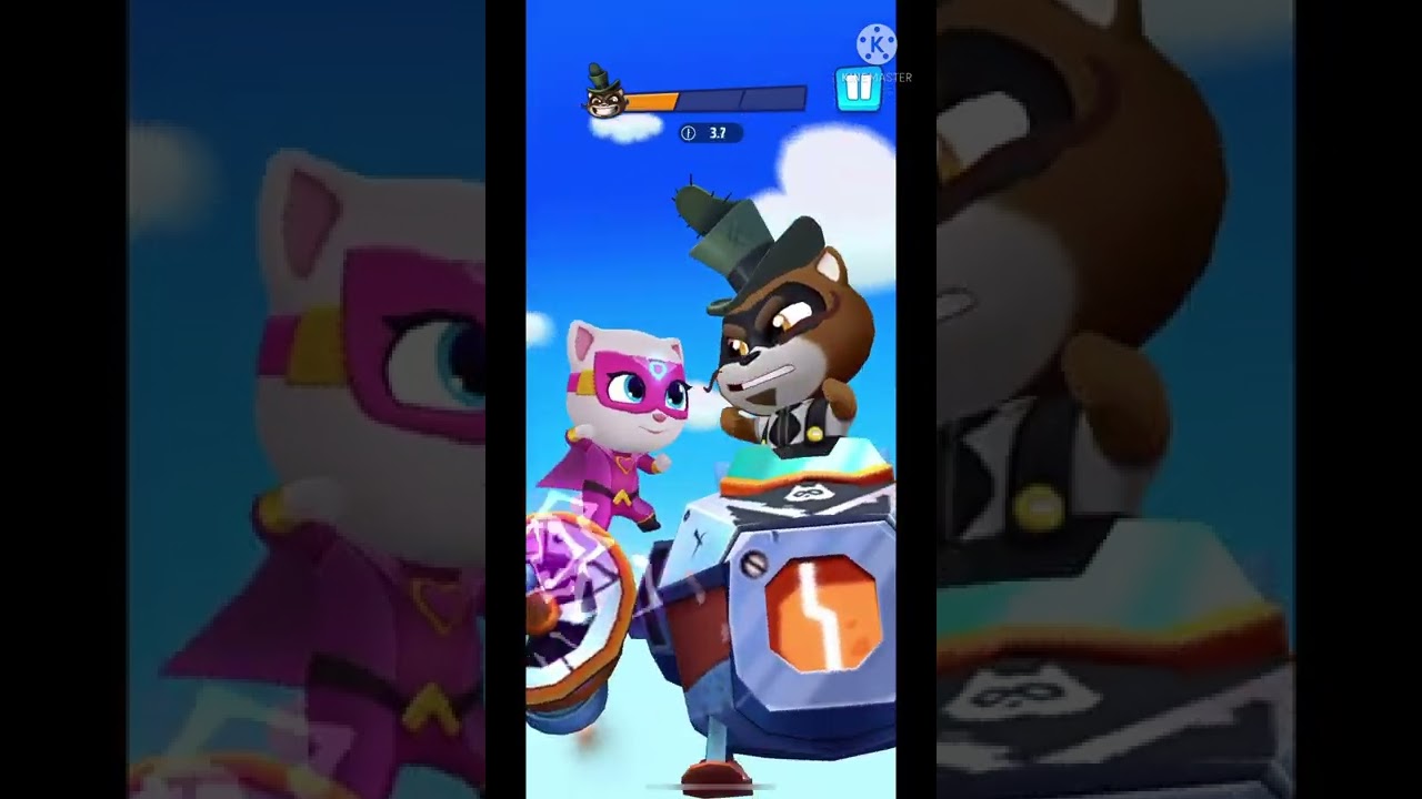 My hero Angela kicked the raccoon Boss