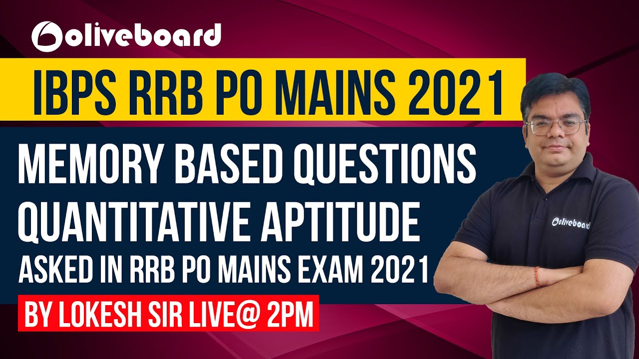 RRB PO Mains Maths Memory Based Paper 2021 | RRB PO Mains Maths Previous Year Paper 2021