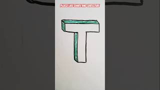 3D Letter T Drawing #viralshorts #shorts