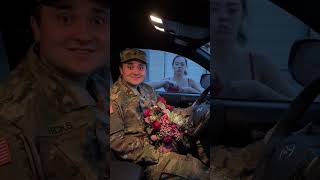 She Has No Idea He Is Home! 💐 #military #surprise