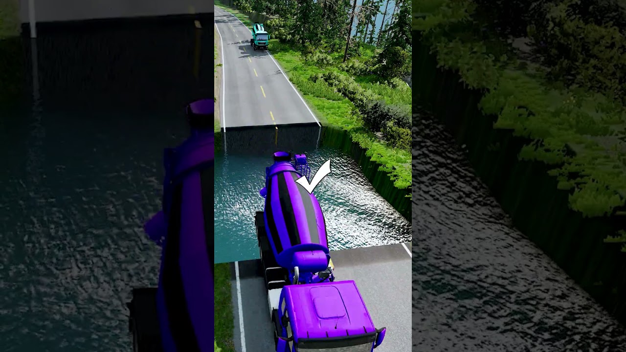 Concrete mixer truck vs water pit #81 | 