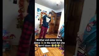 Brother And Sister Doing Dance In The Room But She Fell Down