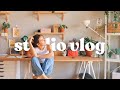 a week in my life as an artist, balcony makeover, painting, packing mail, concert | studio vlog