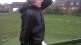 Dan Trying To Break Some Wood With His Head