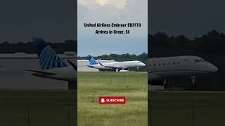UAL Embraer 170 Landing at Greenville-Spartanburg Int'l Airport #planespoting