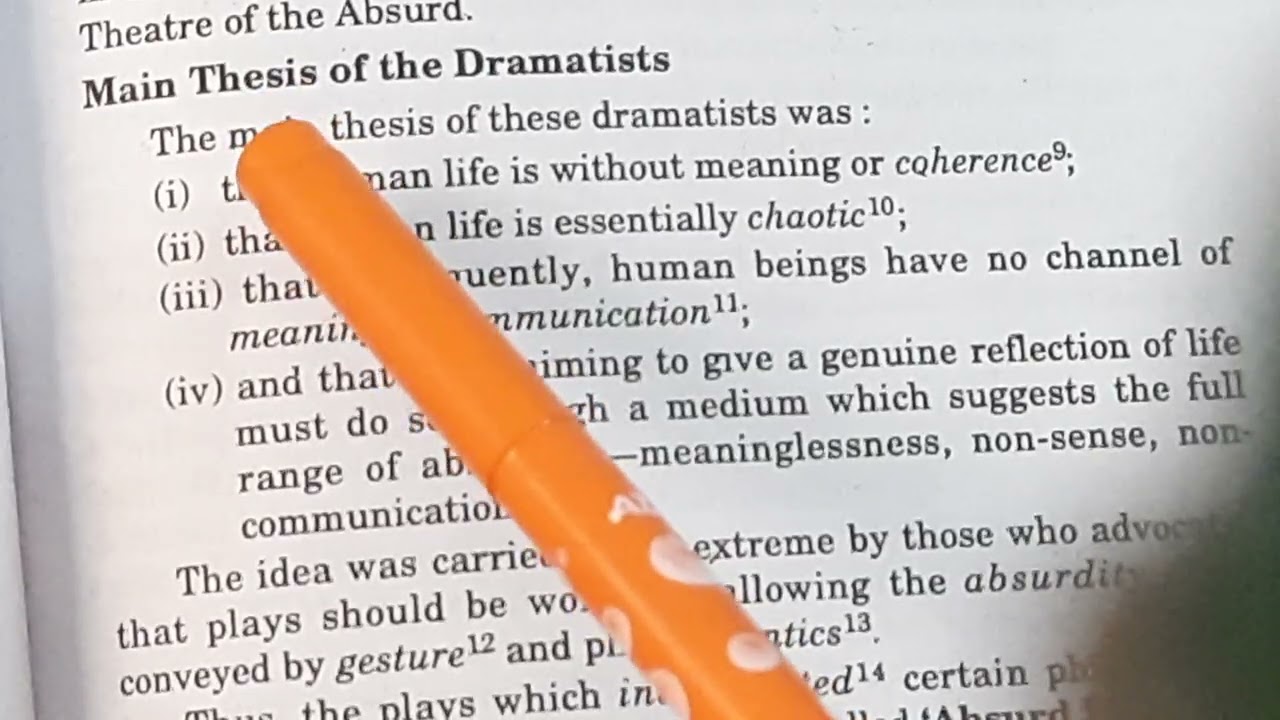 Theatre of the Absurd OR The Absurd Drama