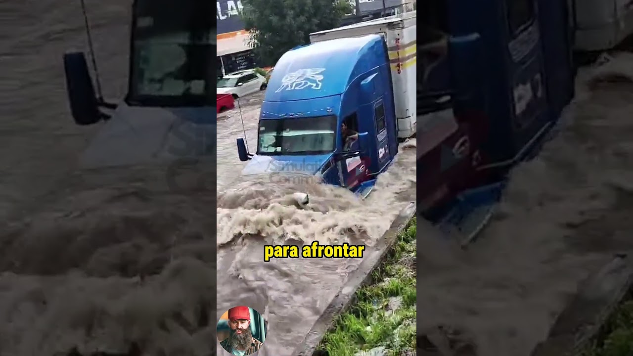 Muestra de poder del camión, T680 vs inundación #trucks #trailers #camioneros #camiones #camion