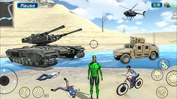 Rope Frog Ninja Hero Vegas Crime Simulator Army Tank Driving - Android Gameplay
