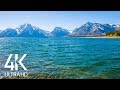 Snowy Mountain and Windy Lake - 8 Hours Sounds of Water Lapping the Lake Shore - 4K UHD Video