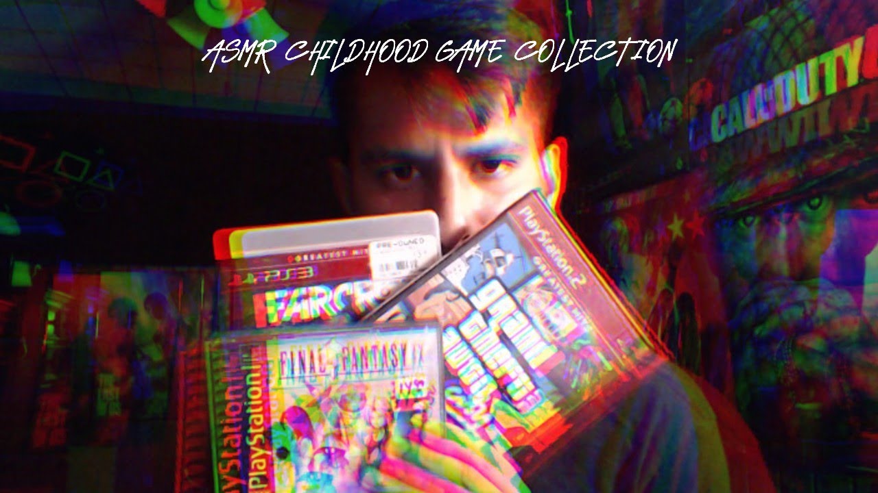 [ASMR] Childhood Playstation Video Game Collection - YouTube