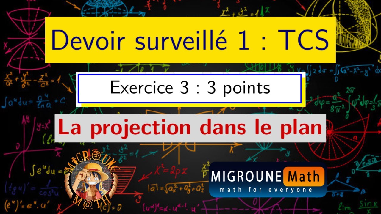 La projection dans le plan — Exercice — Devoir de maths  — TCS