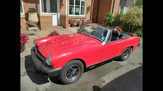 MG Midget 1500 cold start and test drive