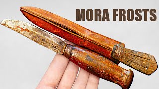 Old Damaged Mora Frosts Knife Restoration. Scabbard Restoration