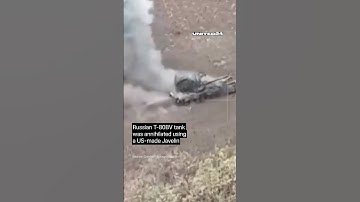 Russian T-80BV Tank Destroyed by US-made Javelin Missile. Top Work of Ukrainian Armed Forces