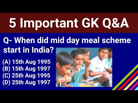 GK | Mid Day Meal Scheme | GST | National AI Portal