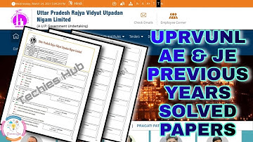 UPRVUNL JE & AE Previous Years Solved Question Papers | UPRVUNL JE & AE 2021 Vacancy Full Details