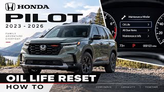 How To Reset Oil Life | 2023-2026 Honda Pilot Oil Change Reset