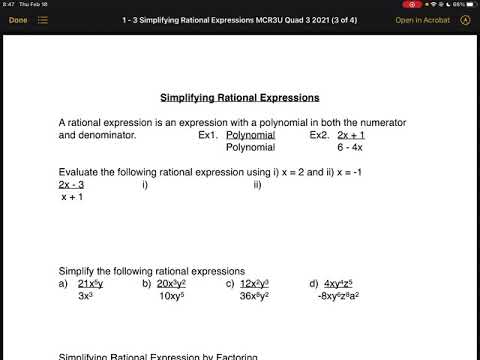 1-3 simplifying Rational