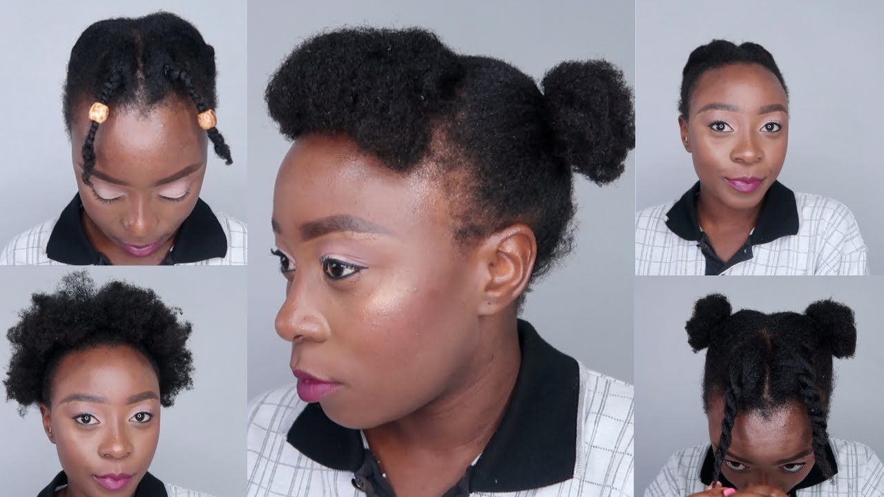 5 HAIRSTYLE ON 4C NATURAL HAIR TO DO DURING QUARANTINE || quick and ...