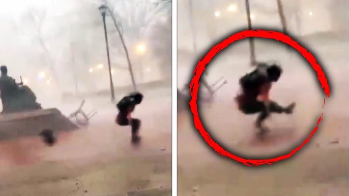 Severe Storm Winds Knocks College Student Off Her Feet