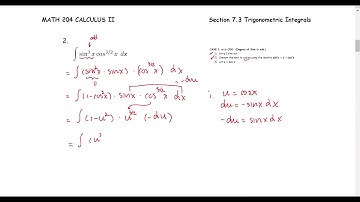 M204 Sec7_3 Trig Integrals - Sine & Cosine Pt1