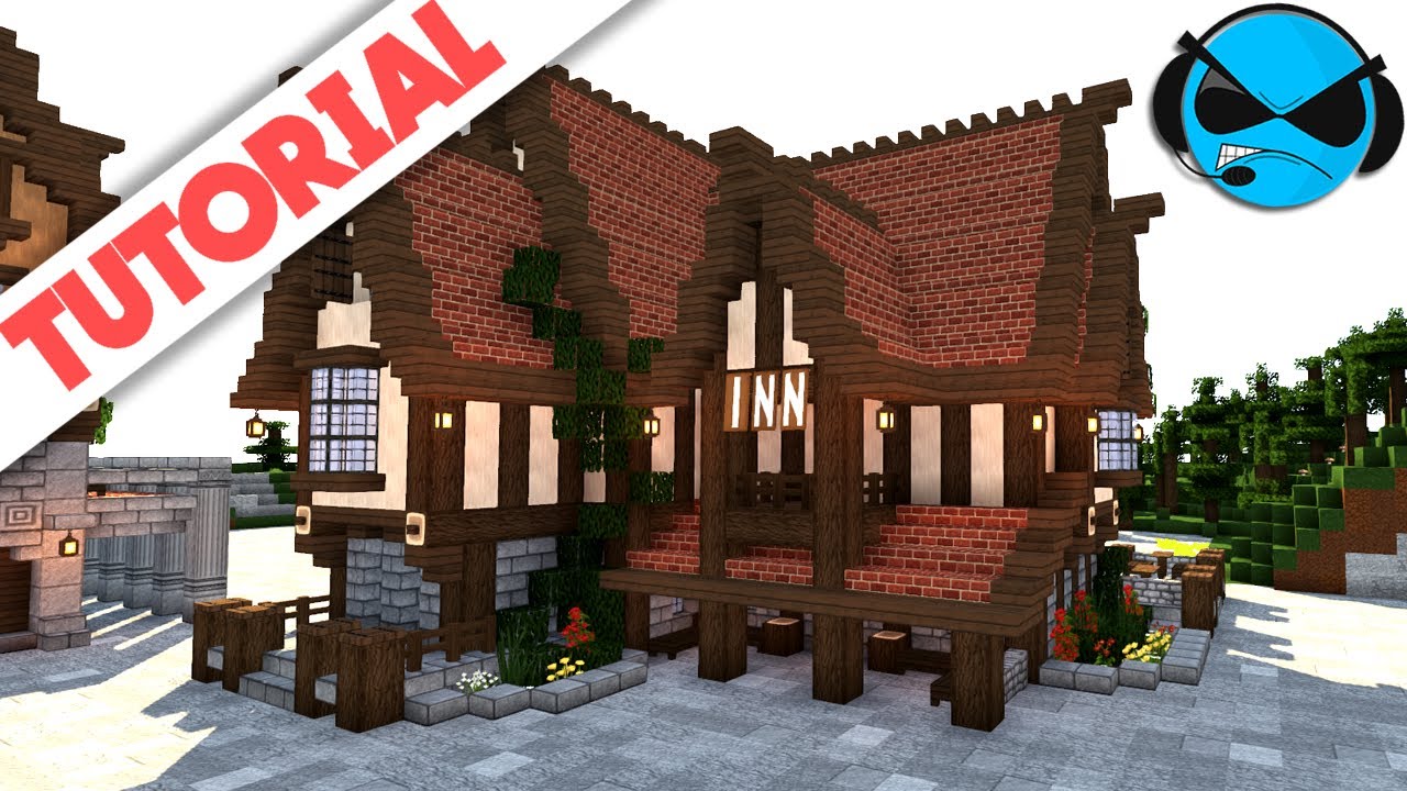 Minecraft: How to Build a Large Medieval Inn/Tavern Tutorial - YouTube