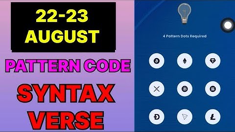 22 & 23 August Syntax Verse Daily Vault Pattern Code | Syntax Verse Quiz Answer 22 August | #syntax 