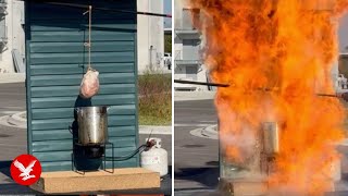 Thanksgiving: Firefighters show dangers of deep-frying your turkey